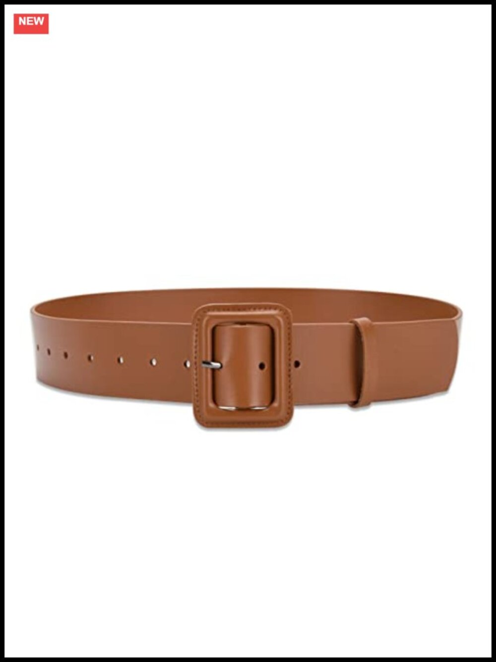 Women's Wide Leather Belt Retro Square Buckle Adjustable Cinch Waist Dress Belt